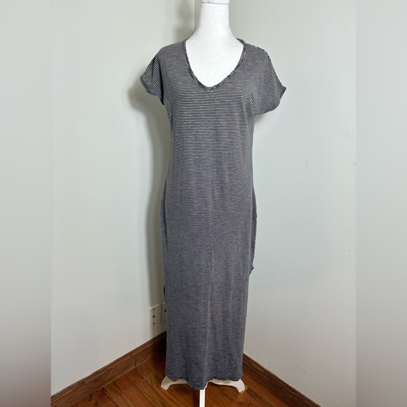 Pact Dresses & Skirts - Pact Maxi‎ Dress Sz Small Striped Black Organic Cotton Eco Friendly
